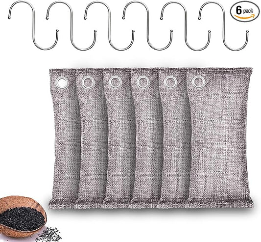 Activated Charcoal Odor Absorber, Odor Eliminator for Strong Odor,Coconut Shell Charcoal Air Purifying Bags for Home Car Closet Pet, Smoke Room Deodorizer
