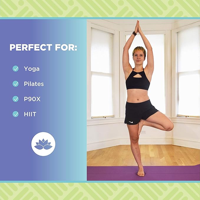 Bean Products SuperLite TPE Yoga Mat | Centering Mandala Design | Extra-long | Non-skid, Slip Resistant | Earth-friendly exercise gym mat | (6mm thick x 24” wide x 72” long)