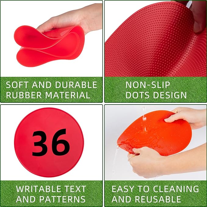 Spot Markers 18 Pcs 9 Inch 10 Inch Non Slip Rubber Agility Markers for Football, Basketball Training Markers,School Activities, Exercise Drills