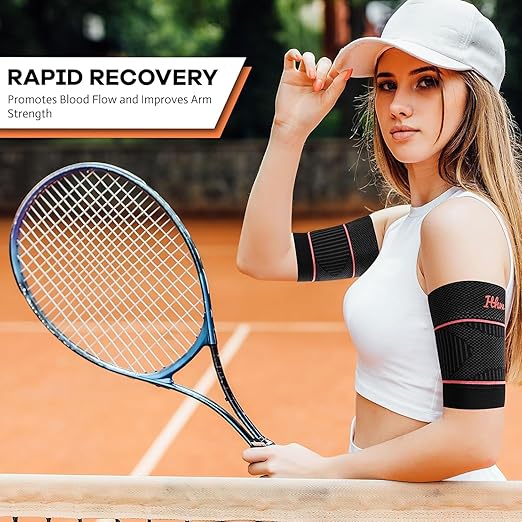 Bicep Tendonitis Brace for Pain Relief, Bicep Tendonitis Sleeve for Muscle Strains Recovery, Bicep Brace for Rehab (Small, 1Pair)