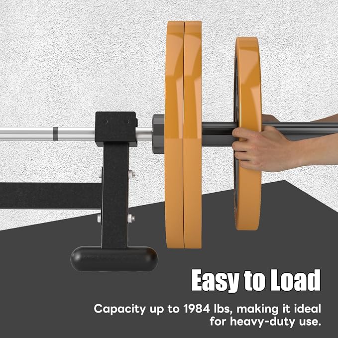 Heavy Duty Barbell Weight Changer – Iron Weight Lifting Stand, 1984 lbs Capacity, 42.5" x 10" x 18", Includes Soft Rubber Pads for Protection Barbell Jack