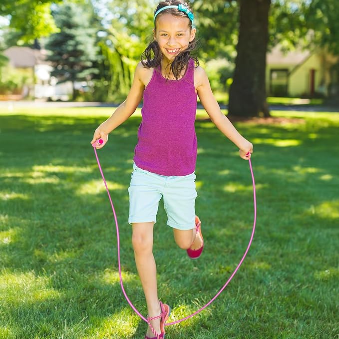 Jump Ropes for Kids, Colorful Jump Ropes for Kids Bulk, Adjustable Skipping Ropesfor Boys Girls, Tangle-Free Plastic Jumping Ropes for Party Favor Exercise Outdoor Activity
