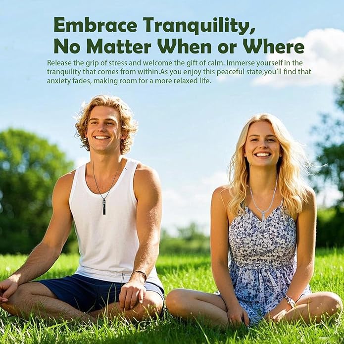 Mindfulness Breathing Necklace & Essential Oil Diffuser for Women Men Gift 2-in-1 Stainless Steel Breathlink Jewelry for Inner Balance, Daily Focus, Yoga, and Meditation