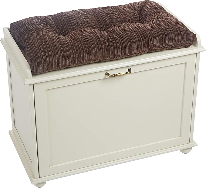 Klear Vu The Gripper Omega Non-Slip Tufted Bench Cushion for Indoor Furniture, Entryway Storage, Bay Window, Corner Nook or Piano Seat, 27 Inches, 14 Brown