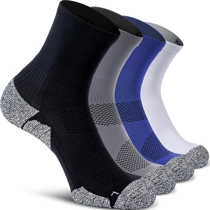 CWVLC Compression Athletic Quarter Socks Cushioned for Men Women