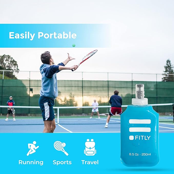 Soft Flask - Shrink As You Drink Soft Water Bottle for Hydration Pack - Folding Water Bottle Ideal for Running, Hiking, Cycling, Climbing & Rigorous Activity