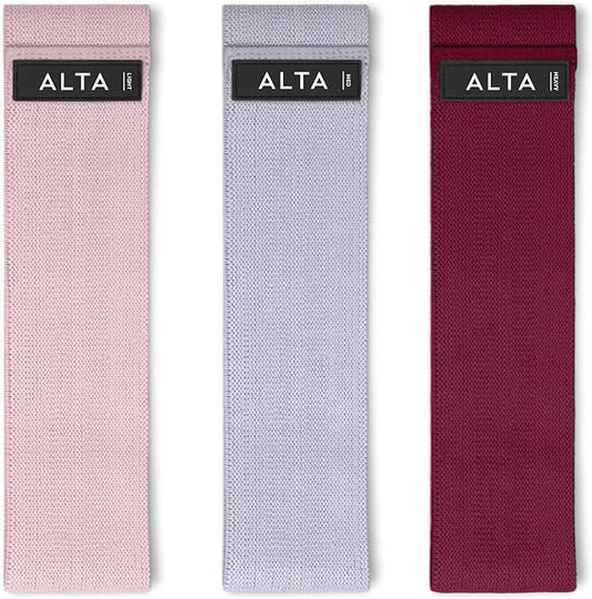 ALTA Booty Bands for Women - Premium Non-Slip Fabric Resistance Bands for Working Out - Cloth Resistance Bands for Legs, Fabric Exercise Bands, Leg Bands for Working Out Women, Looped Hip Bands Set