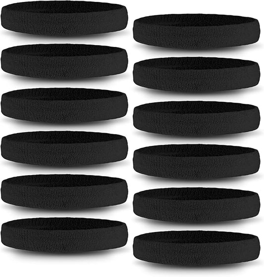 OutdoorEssentials Sweatbands & Wristbands - Wrist Sweat Bands Headbands for Men & Women - Multipack Terry Cloth Headbands or Wrist Bands for Working Out, Tennis, Basketball, Football, Gymnastics