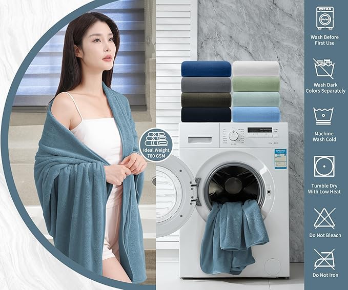 Extra Large Bath Sheet 4 Piece (35"x70")-Ultra Soft Oversized Bath Towel,Bath Sheet Set for Bathroom Hotel,Highly Absorbent Quick Dry Shower Towel Set for Adults,Bathroom Towel-Turquoise