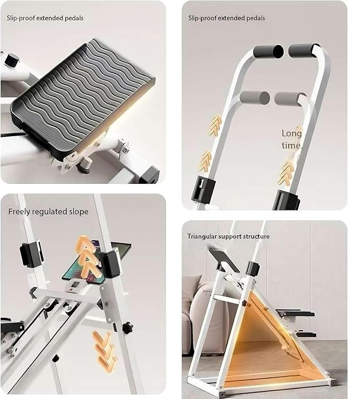 Foldable Stair Stepper Machine with Adjustable Handlebar & Step Counter - Compact Stair Climber for Home Gym, Cardio Workout Equipment, Space-Saving Step Machine for at-Home