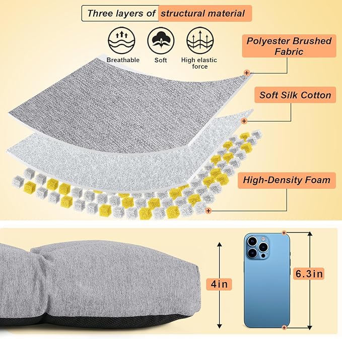 Bench Cushion 42 Inch - Polyester Brushed, High-Density Foam, Non-Slip Bottom, Soft Durable Indoor Tufted Long Seat Cushion for Window Garden Furniture (Grey, 42x16x4 Inch)