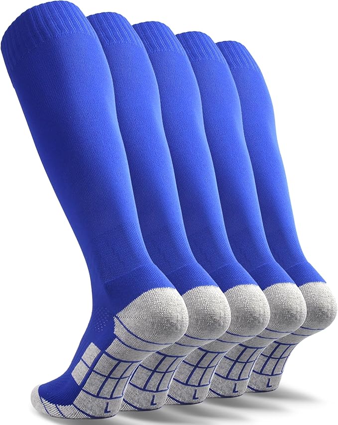 CWVLC Soccer Socks (1/3/5 pairs) Team Sport Knee High Socks for Adult Youth Kids