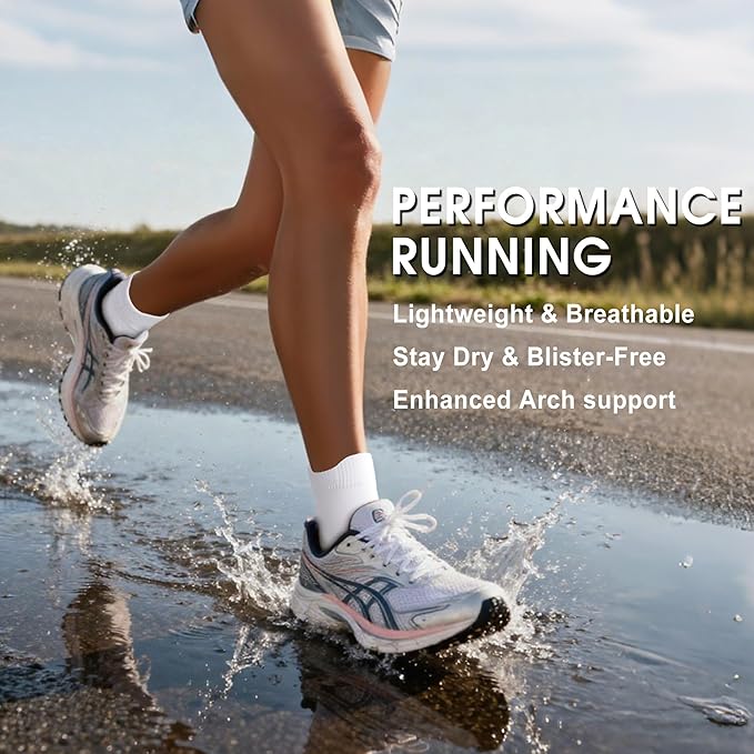 Gonii Women's Compression Ankle Socks with Cushion & Arch Support| Lightweight & Moisture-Wicking for Running 3 Pairs