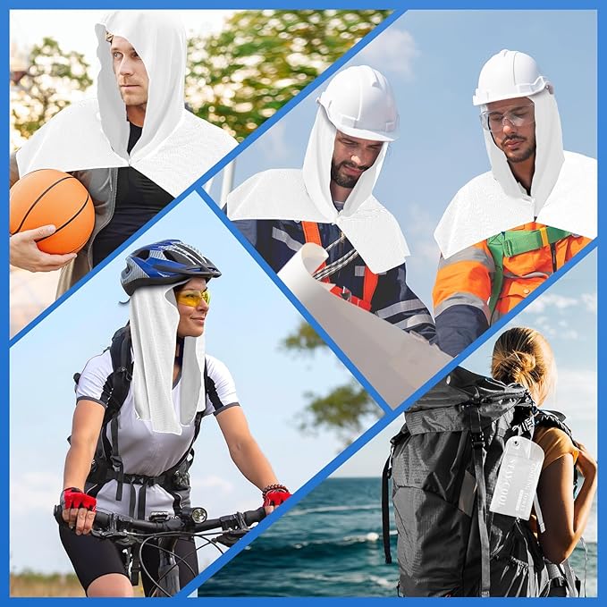 Cooling Hoodie Towels for Neck and Face, UPF 50 Sun Protection & Instant Cooling, Ice Towels for Hot Weather, Soft Breathable Towel for Sport, Work Out, Gym, Camping & More Activities