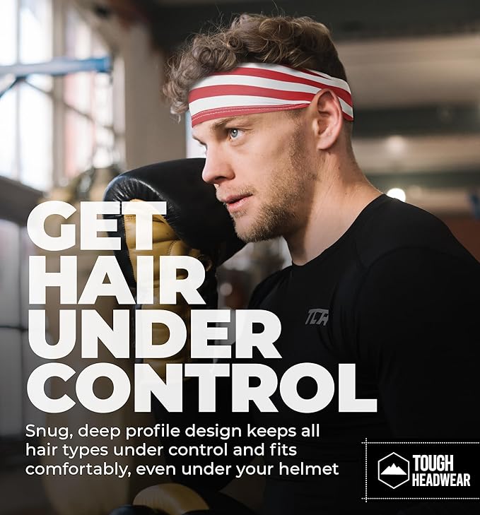Tough Headwear Sport Headbands for Men - Workout Headbands for Women - Running Headband -Tennis Athletic Sweatband