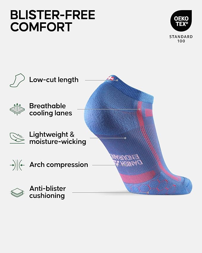 DANISH ENDURANCE Ultra-Comfort Ankle Running Socks - 3 or 5 Pack