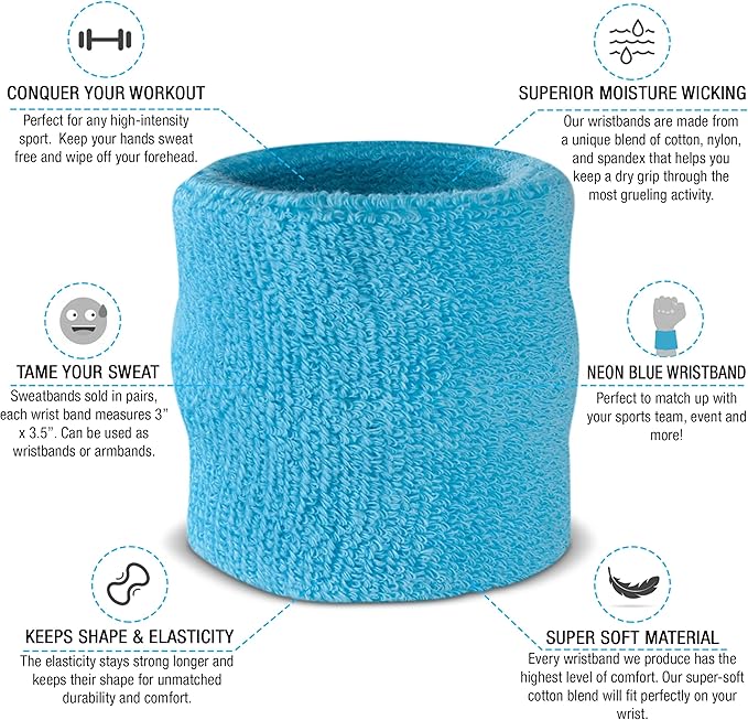 Suddora Sweatbands for Kids, Moisture Wicking 2 Wristbands and 1 Headband Set, Soft and Skin-Friendly Fabric, Moisture-Wicking Athletic Sweat Bands for Basketball, Baseball, Soccer