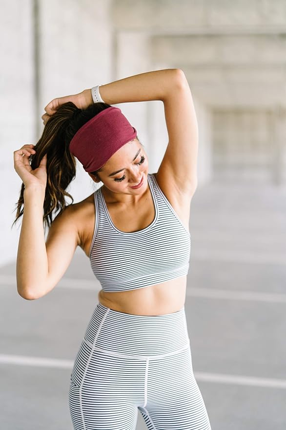 Maven Thread Headbands for Women - Wide Sports Headband for Running, Exercise, Gym, Athletic Workouts and Yoga, 4" Thick Non-Slip Sweatbands, 2Pack