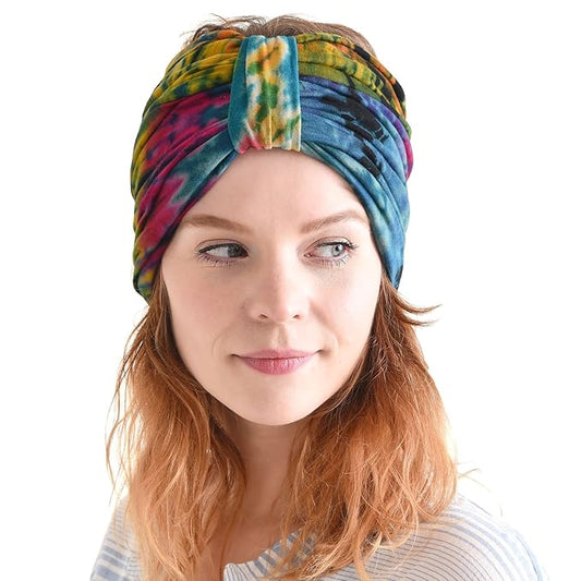 CHARM Hippie Headband Womens Turban - Boho Bandana Hair Wrap Men Head Band Scarf A