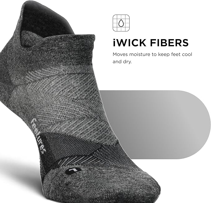 Feetures Elite Ultra Light Cushion Ankle Socks - Sport Sock with Targeted Compression