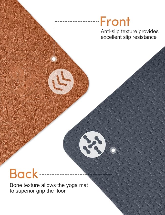 IUGA Yoga Mat Non Slip Anti-tear Pilates Mat Eco Friendly Hot Yoga Mats Thick for Workout & Exercise(72"x 24"x 6mm)