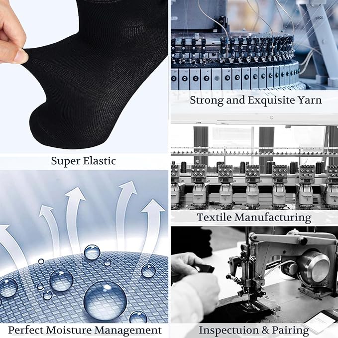 +MD Diabetic Socks for Men Women 6 Pairs,Non-Binding Top Extra Wide Ankle/Crew Socks, for Edema Circulator 9-11 10-13 13-15