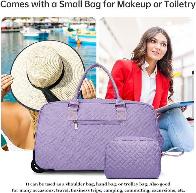 Duffle Bag for Travel, Weekender Bag with Shoe Compartment, Carry On Overnight Bag for Women with Toiletry Bag, Gym Bag with Wet Pocket, Hospital Bags for Labor and Delivery Beige