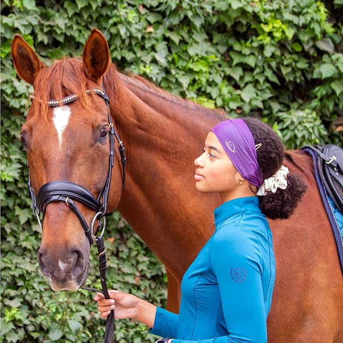 Equestrian Headbands Designed to Wick Moisture and Protect Hair Under Helmets, for Horseback Riding, Biking, and Securing Ear Buds