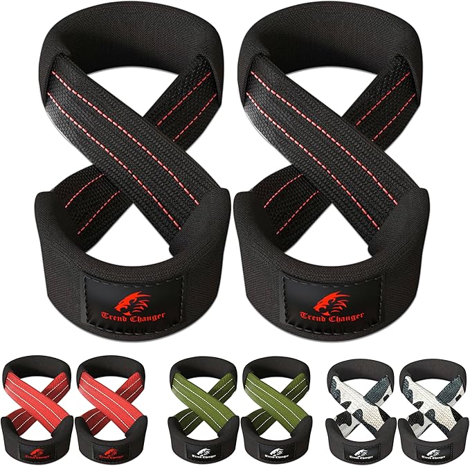 Figure 8 Lifting Strap Padded Deadlift Straps Heavy Duty Weight Lifting Straps Strongman Axle Bar Straps Weightlifting Wrist Wraps