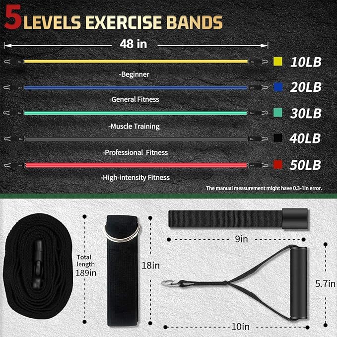 VEICK Resistance Bands, Exercise Bands, Workout Bands, Resistance Bands for Working Out with Handles for Men and Women, Exercising Bands for Fitness Weights Work Out at Home