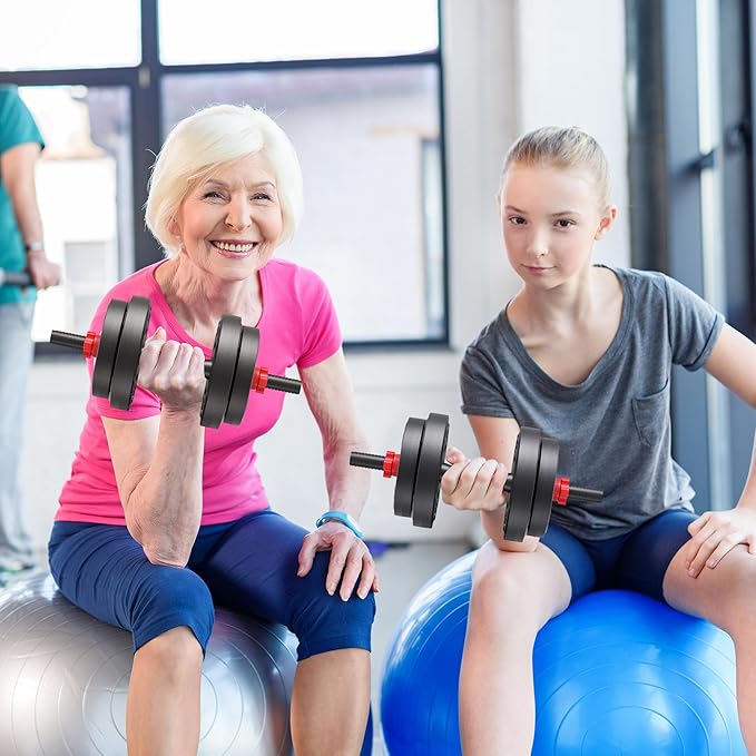 Multi-Functional Portable Changeable Dumbbell and Barbell Kettlebell Set with Adjustable Weights, 40LBS or 60LBS Sets, 2-in-1 or 4-in1, Multiple Sizes