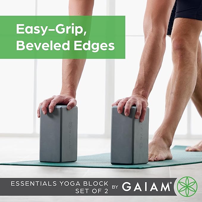 Gaiam Yoga Block - Supportive Latex-Free Eva Foam - Soft Non-Slip Surface with Beveled Edges for Yoga, Pilates, Meditation - Yoga Accessories for Stability, Balance, Deepen Stretches
