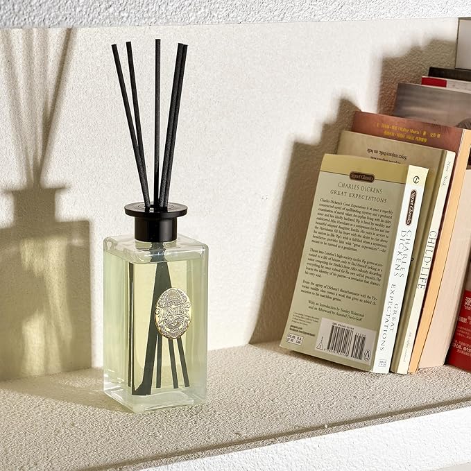 M&SENSE 10.14 oz Large Reed Diffuser Set | Jasmine Garland Scent Oil Diffuser with Sticks | Hotel Collection Non-Toxic Essential Oil |for Bedroom Bathroom Living Room