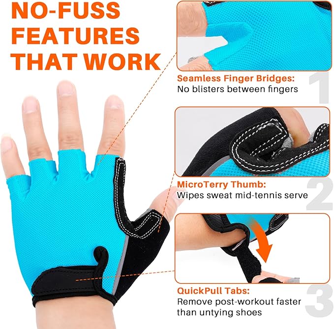 Double-Layer Deerskin Palm Gym Gloves: Anti-Slip Workout Gloves for Men & Women | Weight Lifting, Cycling, Rowing | Breathable 3D Padded Design
