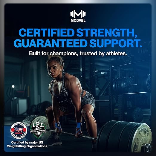 Modvel Adjustable Wrist Wraps for Gym & Lifting – Thick, Breathable Support Straps for Wrist Stability, Comfort & Grip – Ideal for Weight Training, CrossFit & Gym Workouts – Blue/Black (2-Pack)