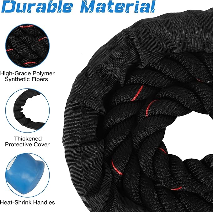 Jump Rope, 3.75 LB/2.65 LB Weighted Jump Rope for Fitness, Heavy Skipping Rope for Home Gym Workout, Weight Loss, Strength Training, Total Body Exercise Equipment