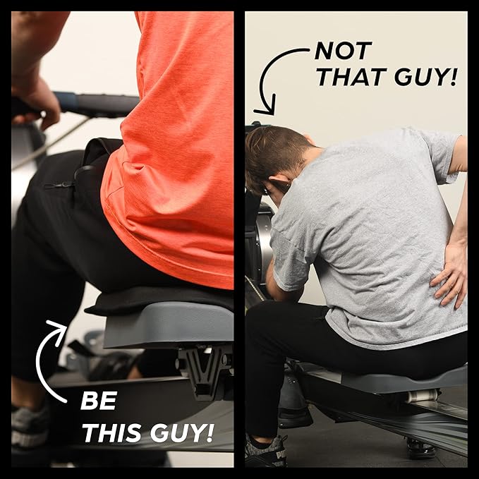 Rowing Machine Seat Cushion Compatible with Concept 2 Rower- Gel Seat Pad Also Compatible with Hydrow, Peloton and More Rowing Machines - Ideal Rower Accessories