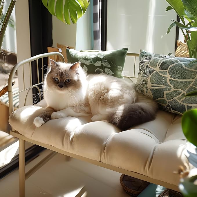 Detiblue Custom Tufted Bench Cushion,Bench Seat Cushions for Indoor/Outdoor Furniture,Customizable Size/Color/Fabric/Non-Slip Methods/Piping,Bay Window/Window seat/entryway Bench Cushion