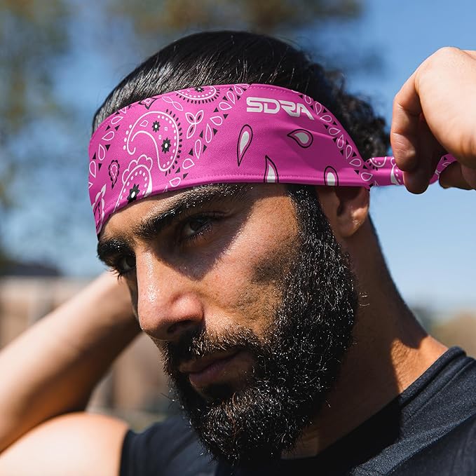 Suddora Paisley Print Bandana Headband, Multi-sport Boho Style Bandana, Non-slip Fabric, Unisex Head Accessory for Bikers