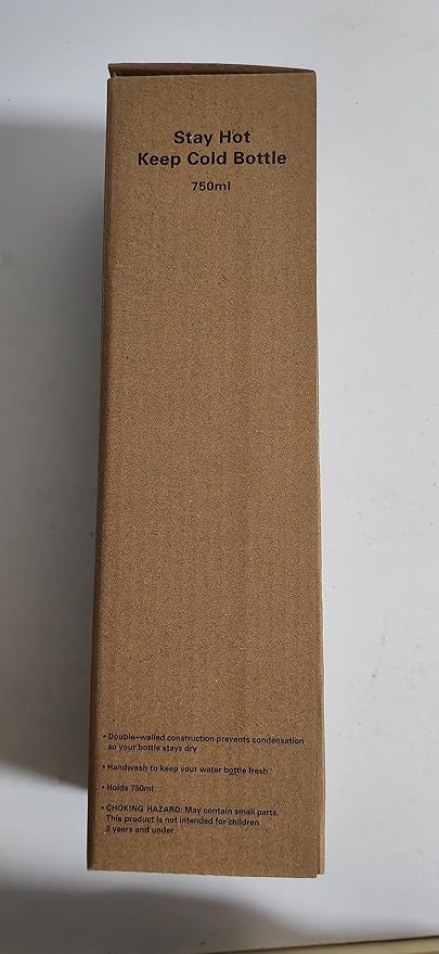 Slim Insulated Water Bottles for Travel 25oz with Clip, Double Wall Vacuum Stainless Steel Water Bottle Keeps Drinks Cold 24 Hrs/Hot 12 Hrs, 100% Leakproof, BPA Free(Black)