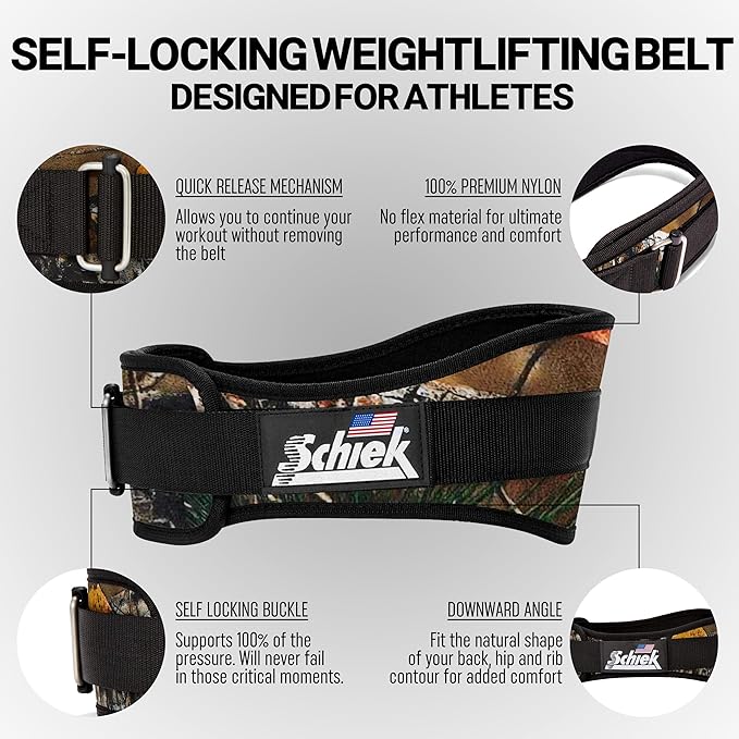 Schiek Sports 2006 Nylon 6 Inches Weight Lifting Belt - Support Belt for Power Lifting