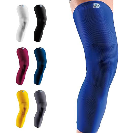 LP SUPPORT 667 Compression Sleeve Leg Full Length for Sports, Cycling, Running, Basketball, for Men Women (Blue, S, 1pcs)