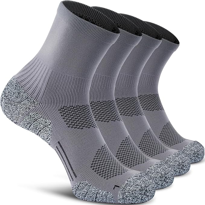 CWVLC Compression Athletic Quarter Socks Cushioned for Men Women