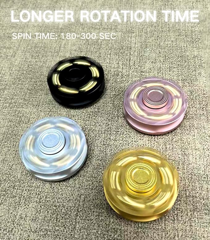 2 Pcs Alloy Metal Fidget Spinners,High-Speed Bearing & Weight Adjustable,Stress Relief Fidget Toys Adults (Black+Silver)