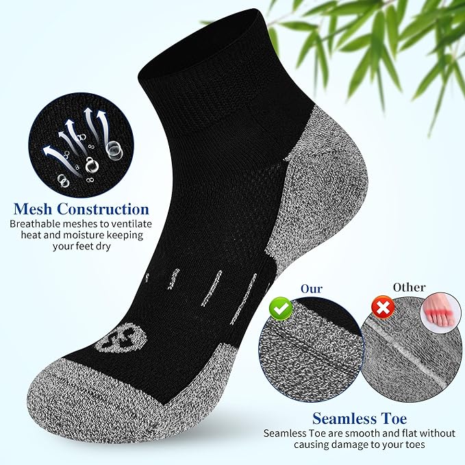 Diabetic Socks for Men,6 Pairs Ankle Mens Diabetic Socks,Diabetic Neuropathy Socks for Men 9-12