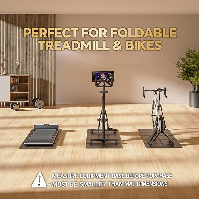 Foldable Treadmill Walking Pad Mat for Carpet Floors,72" x 35.5" 6mm Thick Treadmill Mat for Hardwood Floor,Indoor Exercise Stationary Bike,Elipitial, Gym Equipment, Noise Shock Absorption