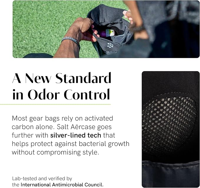 Salt Aērcase Smell Proof Cleat Bag – Regular Size - Athletic Soccer & Golf Shoe Bag for Smelly Cleats & Gym Shoes- Durable, Water-Resistant, & Easy to Clean