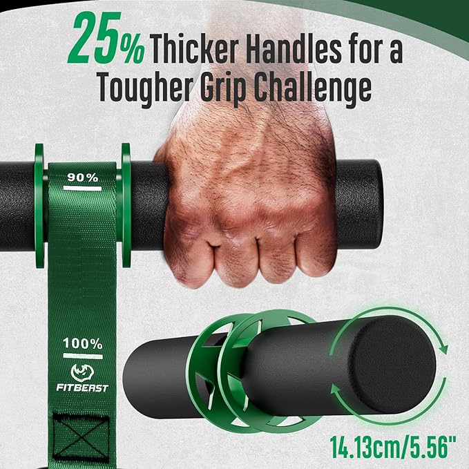 FitBeast Forearm Strengthener & Wrist Roller - Forearm Strength Trainer with Thickened Anti-Slip Grip Handles&Adjustable Strap, Perfect for Forearm Exercising, Boosting Grip Strength, Muscle Building