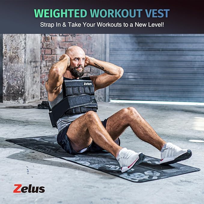 ZELUS Weighted Vest, 20lb/30lb/60lb Vest Adjustable Weights for Exercise, Weight Vest for Men, Workout Vest for Home Workouts Cardio Strength Training Weight Loss