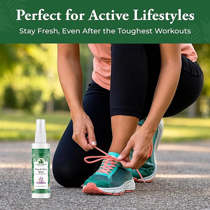Foot Sense – Shoe Deodorizer & Foot Spray – Natural Foot & Shoe Odor Eliminator for Smelly Feet, Shoes & Sports Gear, Long-Lasting Refreshener for Adults & Kids – 5oz, 2 Pack